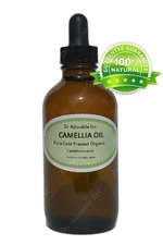 4 oz Glass Bottle with Glass Dropper Camellia Seed Oil Skin Care Hair Health 
