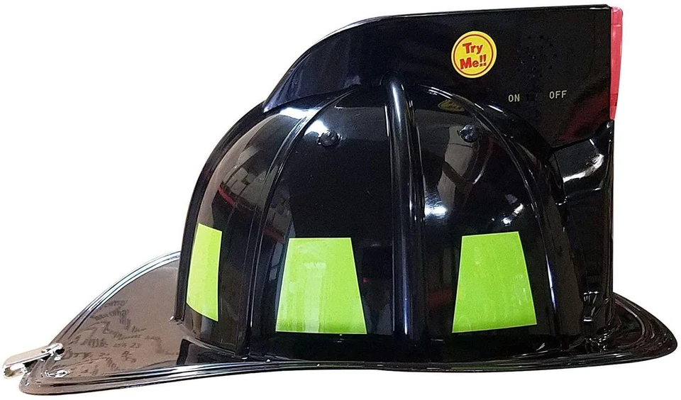 Casco de bombero negro luces sonidos niños niños juguete disfraz Aeromax Foto 4 de 4