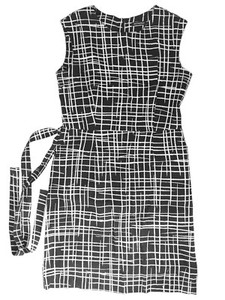 black and white linen dress