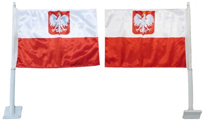 Poland Polska Eagle 12x18 12''x18'' Double Sided Rough Tex Knit Nylon Car Flag