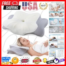 Dual-Height Memory Foam Cervical Pillow - Ergonomic Neck Support for Comfort