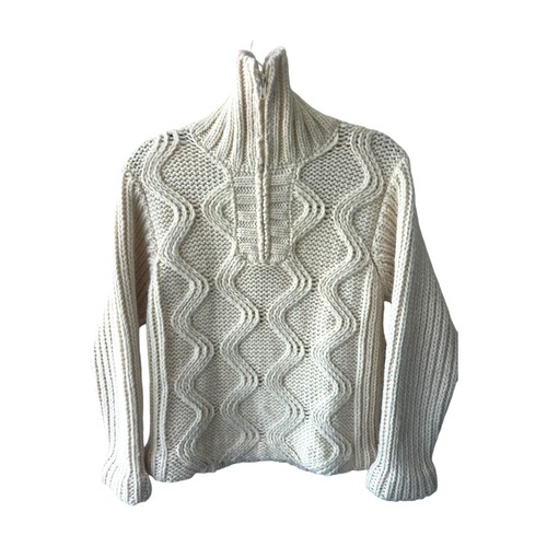 Zara Women's Alpaca Wool Jacket Zip Up Beige made Italy Size Medium turtleneck - Picture 3 of 10
