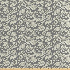 Damast-Grau Satin Stoff als Meterware Klassiker