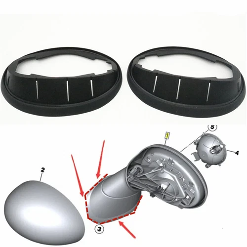 2x Rearview Mirror Gasket Repair Seal Pad For MINI Cooper Clubman R55 R56 R58