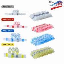 Solder Sleeve Seal Heat Shrink Butt Wire Connectors Terminals 26-16AWG 50-300PCS