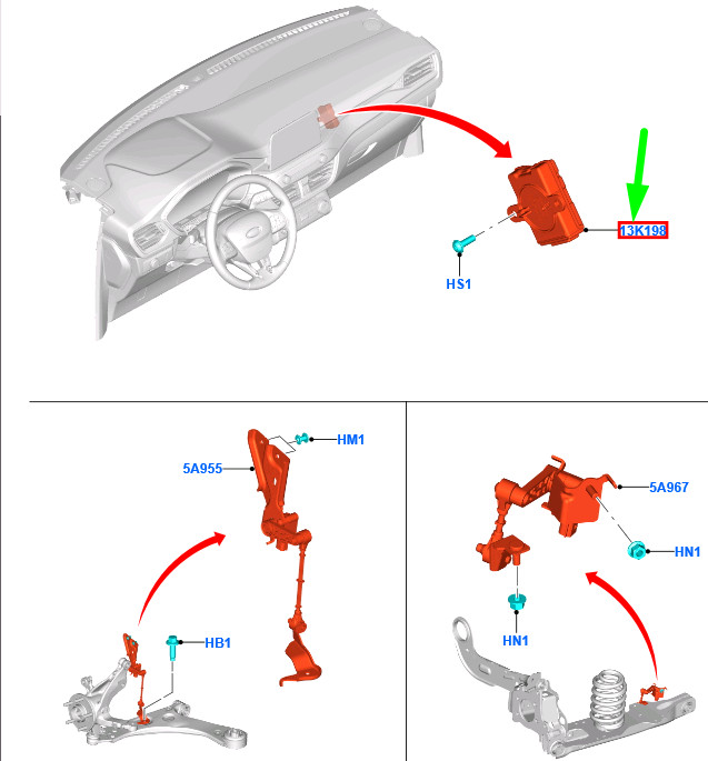 NEW FORD KUGA MK3 CX482 HEADLAMP LEVELLING CONTROL UNIT 2526364  