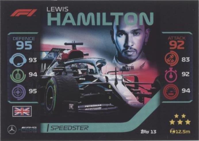 2020 Topps F1 Turbo Attax - Lewis Hamilton #13 - 1 of 1