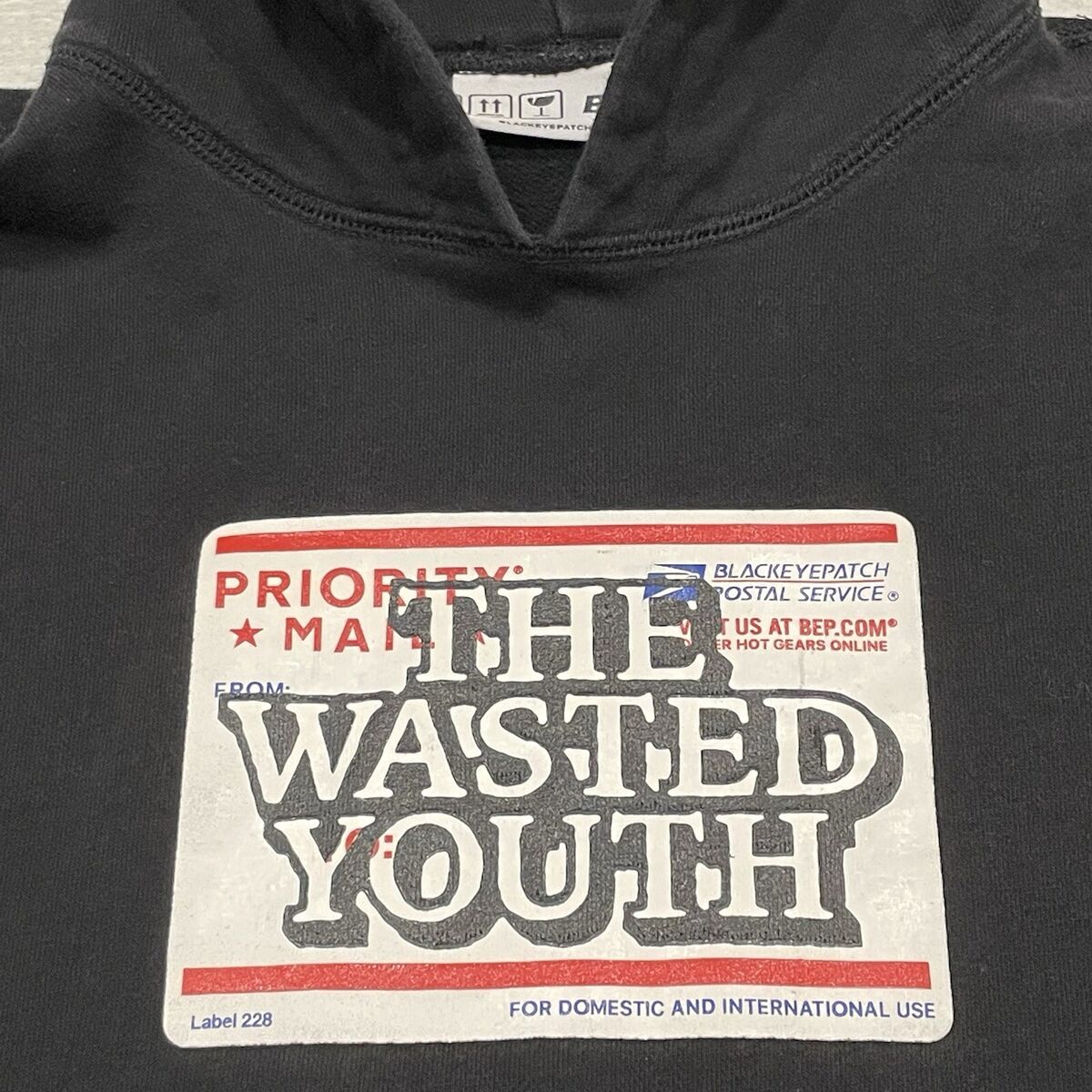 The Wasted Youth x Black Eye Patch Hoodie Mens L Black The Wasted Youth x Black Eye Patch Hoodie Mens L Black