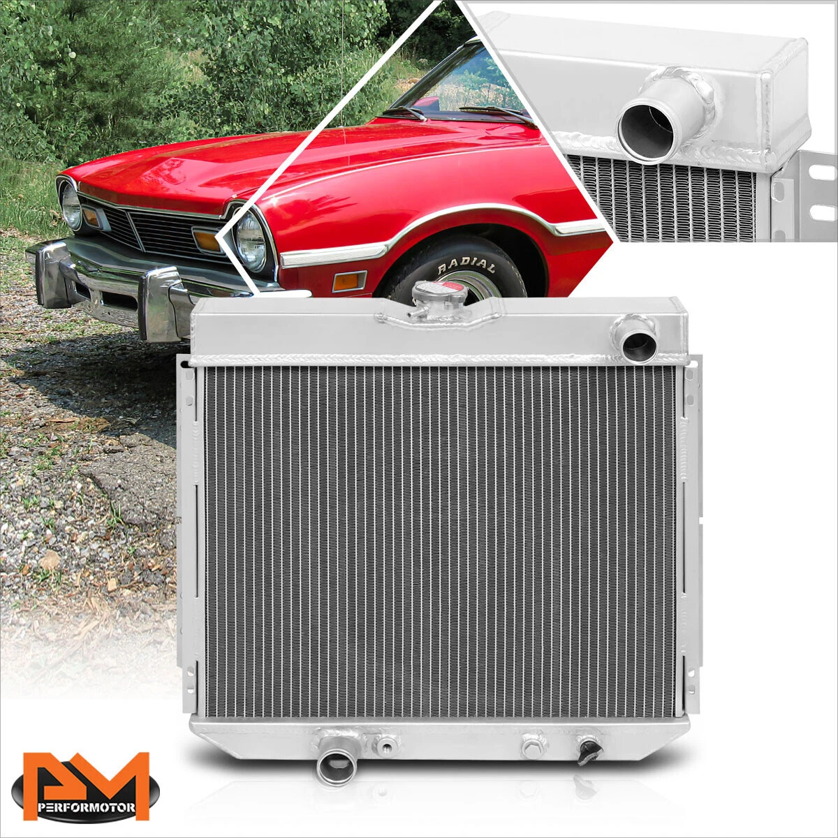 For 69-70 Ford Mustang/71-73 Mercury Comet L6/V8 Aluminum 3-Row Cooling  Radiator | eBay