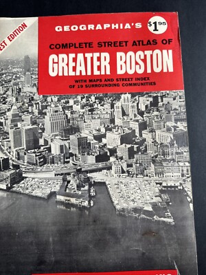 RARE FIND - 1965 Geograhia s Map Co Complete Street Atlas Of Greater Boston