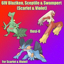 6IV Shiny Blaziken Sceptile Swampert Pokemon ...