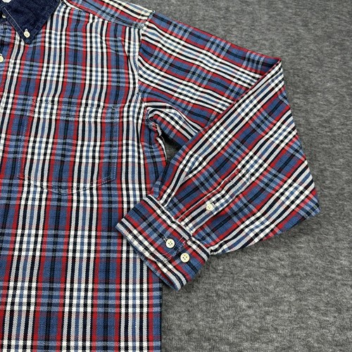 VINTAGE Gitano Shirt Mens Large Red Flannel Plaid Heavyweight Long Sleeve 90s - Picture 5 of 9