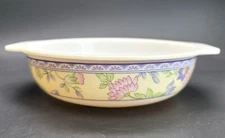Vintage Melamine Bowl Floral Serving Dish #1-51 Yellow Purple Flowers and Trim P
