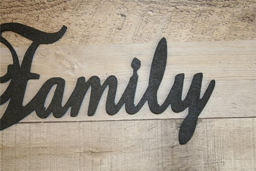 FAMILY 2D Wall Sign Decor 9 3/4" 3D Printed Wall Art Spell Out Cursive Writing - Picture 3 of 5
