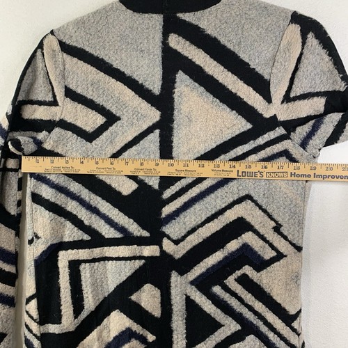 Lucky Brand Pullover Damen M schwarz blau geometrisch aztekisch drapiert gemütlich Outdoor Hütte - Bild 5 von 13