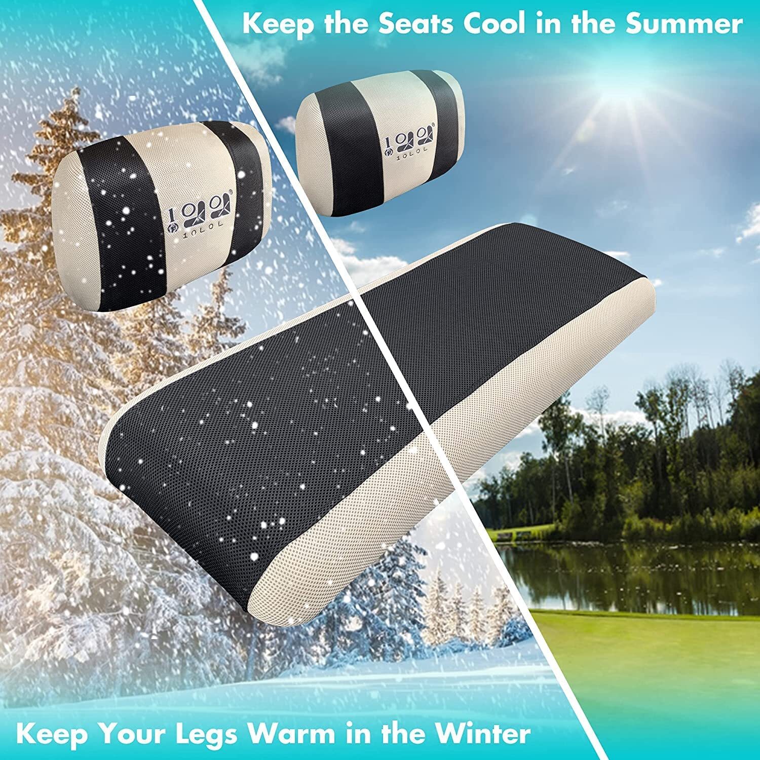 Golf Cart Seat Covers for Yamaha G16 G19 G22 Club Car DS Pre2000,EZGO