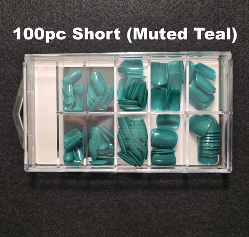 100 piezas Uñas Cortas Cubierta Completa Puntas Manicura Lindo Color Falso Arte Artificial - Imagen 9 de 28
