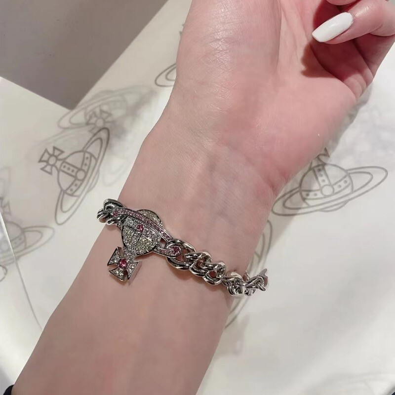 小物 vivienne westwood Vivienne Westwood Nana Punk Pig Y2K Bracelets Silver tone