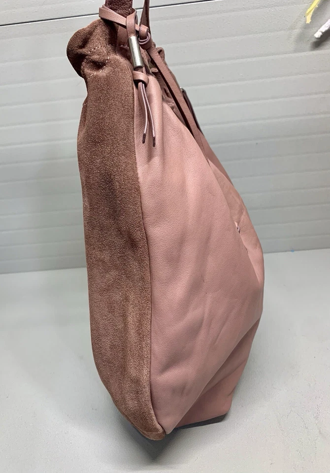 Lucky Brand 单肩包手提包粉红色粉红色皮革和麂皮绒流浪汉(89 美元) — 第 4/4 张图片