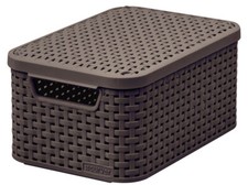 Curver Aufbewahrungsbox Deckel Ordnungsbox Kiste NATURAL STYLE BRAUN Rattan M