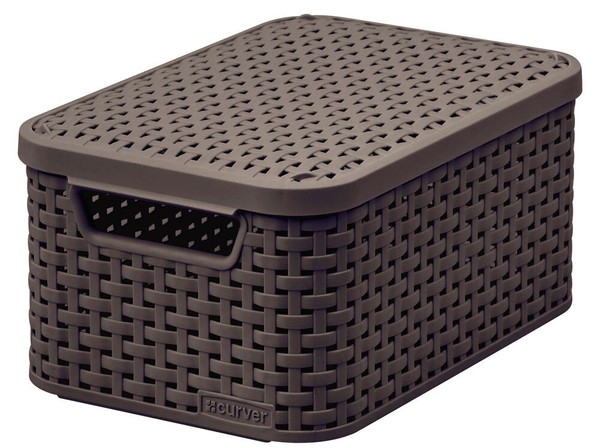 Curver Aufbewahrungsbox Deckel Ordnungsbox Kiste Natural Style Braun Rattan M-image