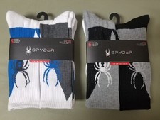 New Spyder Mens 5 Pair Crew Socks.
