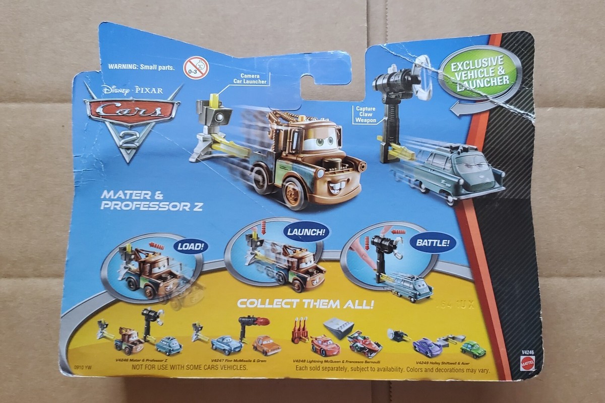 Disney Pixar Cars Action Agents Mater & Profesor Z damaged package