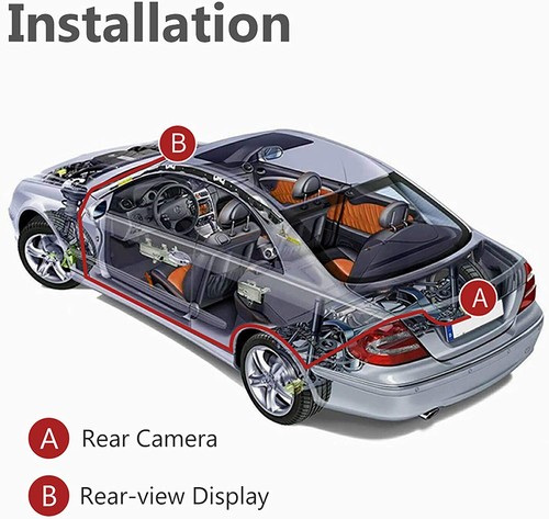 Wired Car Rear View Reversing Backup Camera and 4.3" Mirror Monitor Parking Kit - Picture 7 of 13
