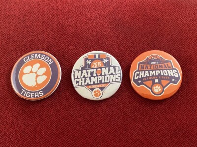 Clemson Tigers CFB Champions memorabilia - 3 x 1.75'' pin-back buttons