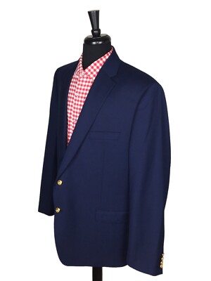 Lauren Ralph Lauren Mens Gold Button Navy Blue Wool Sport Coat
