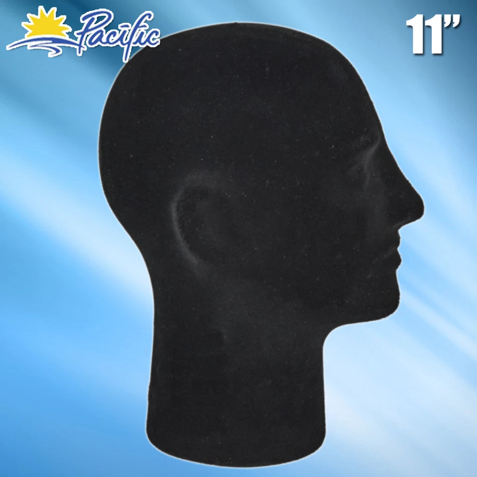 NEW Male FOAM black MANNEQUIN head display wig hat glasses 4pc - Image 3 of 3
