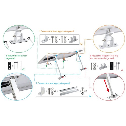 Compact Solar Panel Mount Lightweight Aluminium Bracket for Easy Installation - Bild 24 von 24