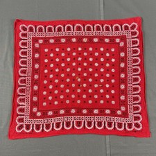 Vintage Fast Color Bandana Red Diamond Western 20x21 Paisley Pocket Square