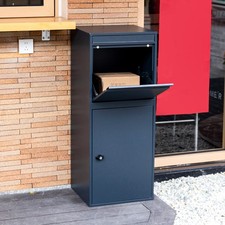 Metal Parcel Delivery Drop Box Lockable Wall Mounted Letter Post Box with Keys