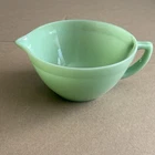 Vintage Fire King Green Jadeite Oven Ware Mixing Batter Bowl with Spout Handle