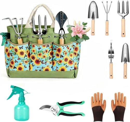 Garden Tool Set 9 Pcs Stainless Steel Heavy Duty Hand Tools deal from eBay