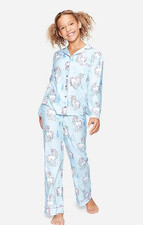 Justice Girls Two Piece Unicorn Long Sleeve Pajamas Sz 10 Glacier Mist Blue New