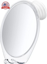 Fogless Shower Mirror for Shaving with Suction Mount, White