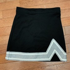 Chasse Blaze Cheer Skirt Youth Medium Black Skirt Silver YM Omni Cheer