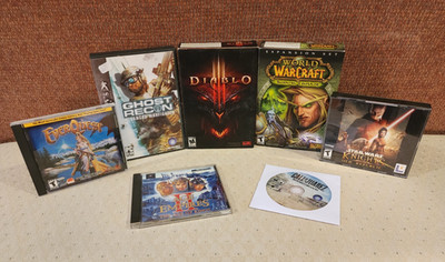 PC Video Game Lot of 7: Diablo 3, WoW Burning Crusade, KOTOR, EverQuest & More!