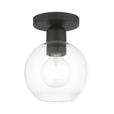 Livex Lighting - Downtown - 1 Light Sphere Semi-Flush Mount In Industrial