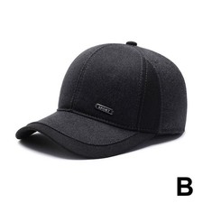 Men Winter Baseball Cap With Ear Flaps Warm Cotton Cap D3P7 Snapback Plain AXK