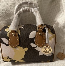 Michael Kors Logo Floral Satchel Top Handle Z...