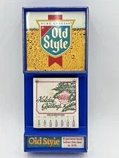 Vintage Old Style Beer Calendar Display Sign 1990 complete Callender is NOS.
