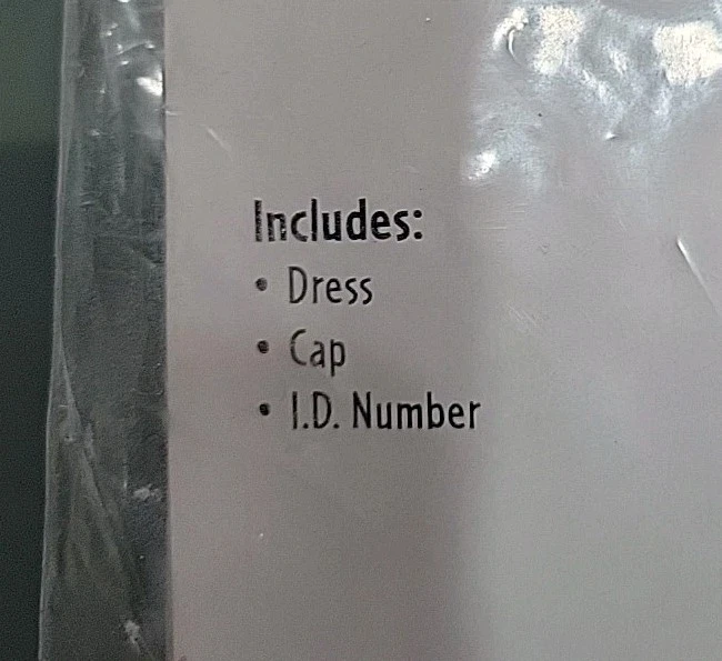 Disfraz elegante Jailbird Convict, nuevo en paquete, talla única para la mayoría Foto 3 de 4