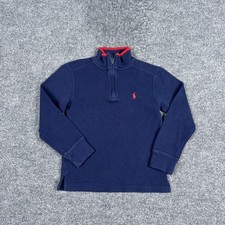 Polo Ralph Lauren Sweater Boys Small Quarter Zip Pullover Red Pony Embroidered