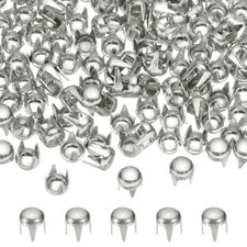 4mm Round Dome Rivet, 180 Pcs Metal Spike Spot Punk Stud, Silver Tone