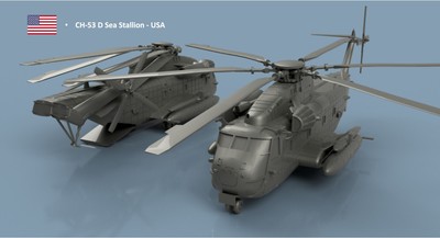 L'Arsenal Models 1/700 CH-53D SEA STALLION UNFOLDED BLADES (2) 3D Printed