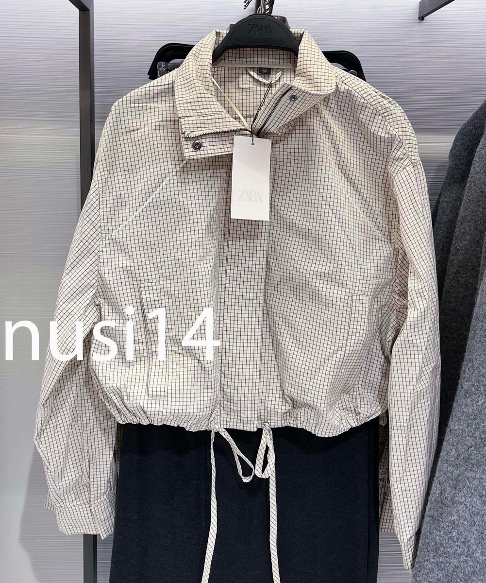 ZARA NEW WOMAN PLAID NYLON JACKET CHECK BLACK WHITE XS-XXL 4749