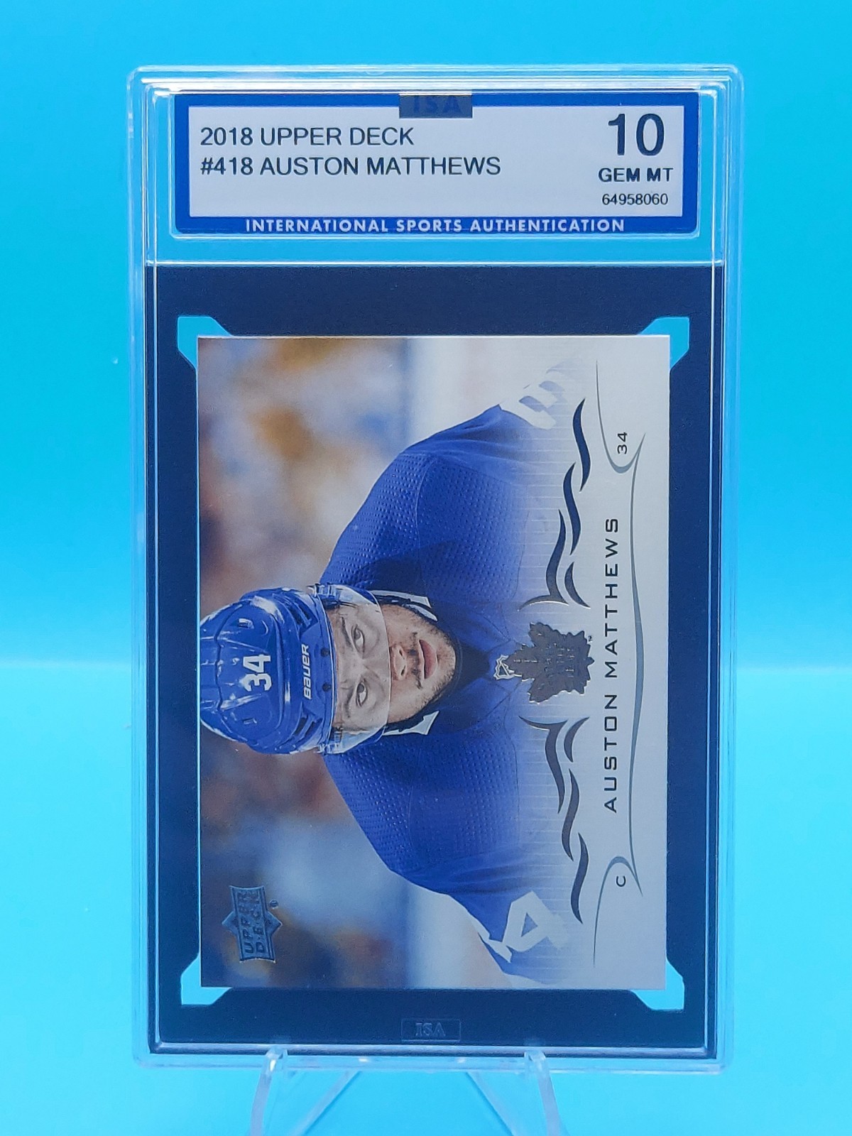 2018 Upper Deck #418 AUSTON MATTHEWS - ISA GEM MT 10 view 3